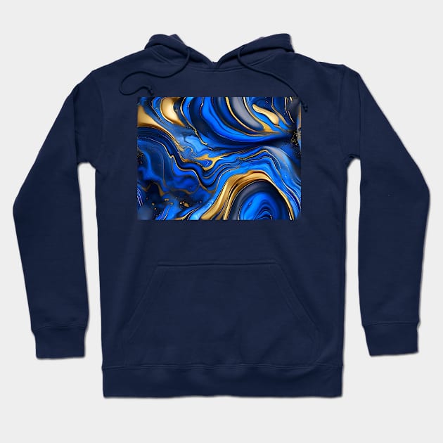 Blue marble background Hoodie by HANART